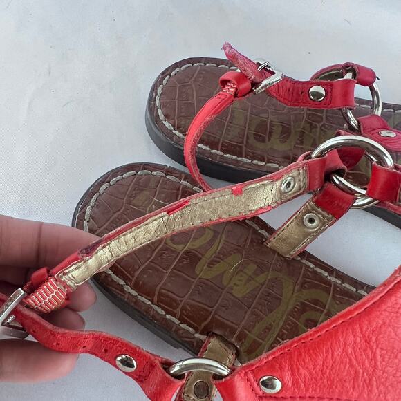 Sam Edelman Greta Pebbled Leather Flat Thong Sandals Women’s Size 6.5 - Picture 3 of 5